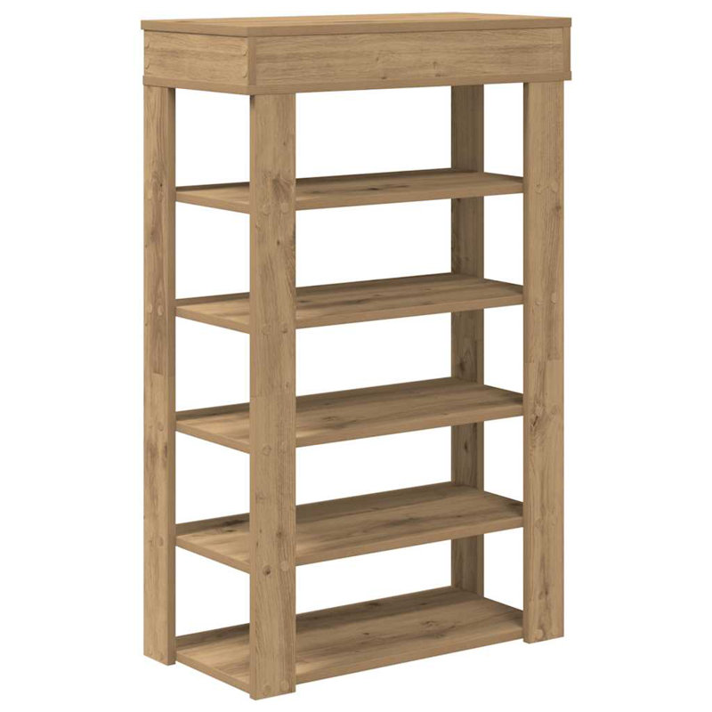 Shoe Rack 80X30x98 Cm Engineered Wood, Artisan Oak, 98cm H x 60cm W x 30cm D
