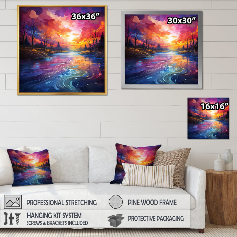 «Terrene Colorful Spiritual Spectrum Dreams», reproduction, Cadre flottant noir, H 16 po x l 16 po x P 1 po