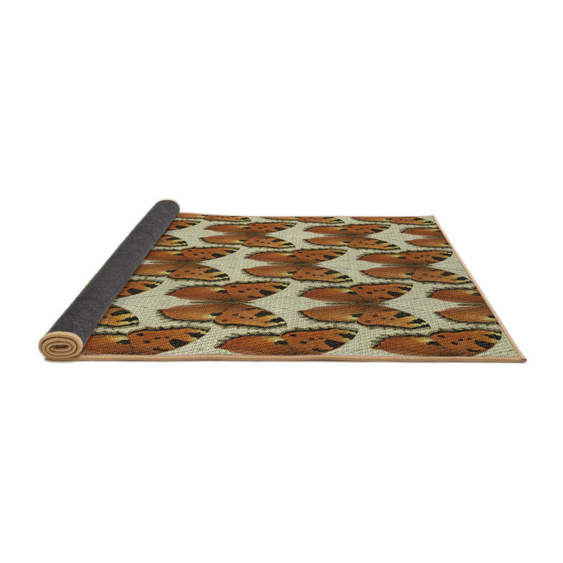 Tapis brun/beige à motifs, Carré 5 pi