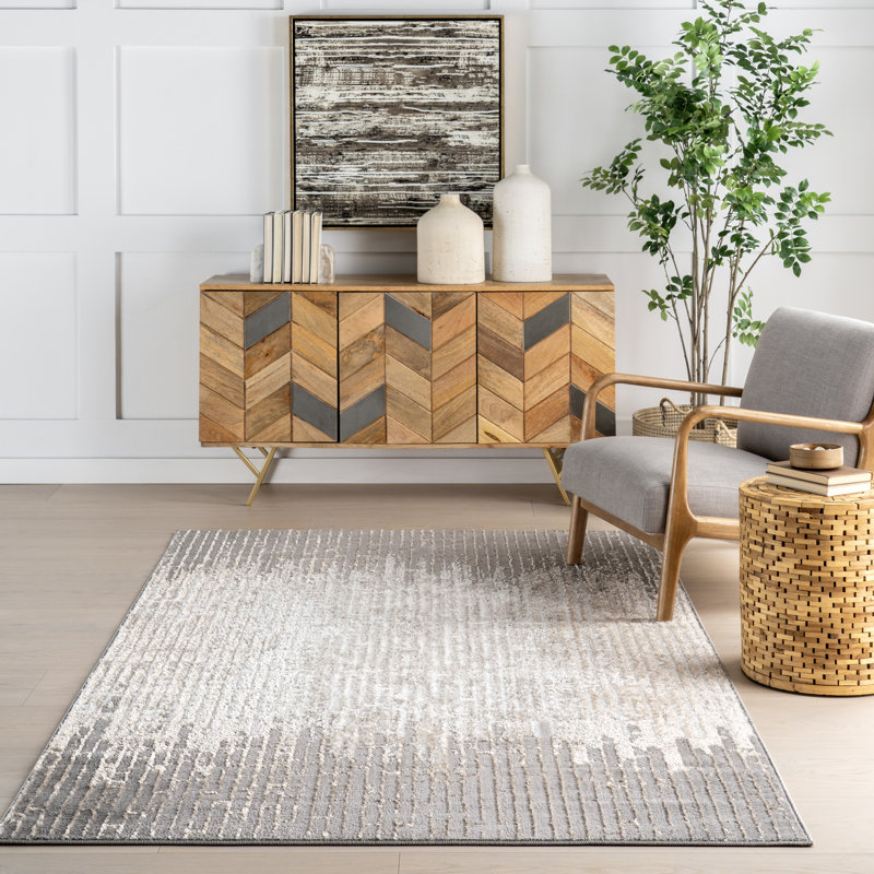  Tapis intérieur / extérieur abstrait Wynna, Rectangle 4pi x 6 pi