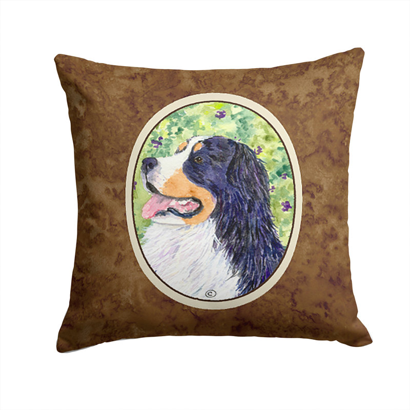 Coussin intérieur/extérieur brun carré moderne dog