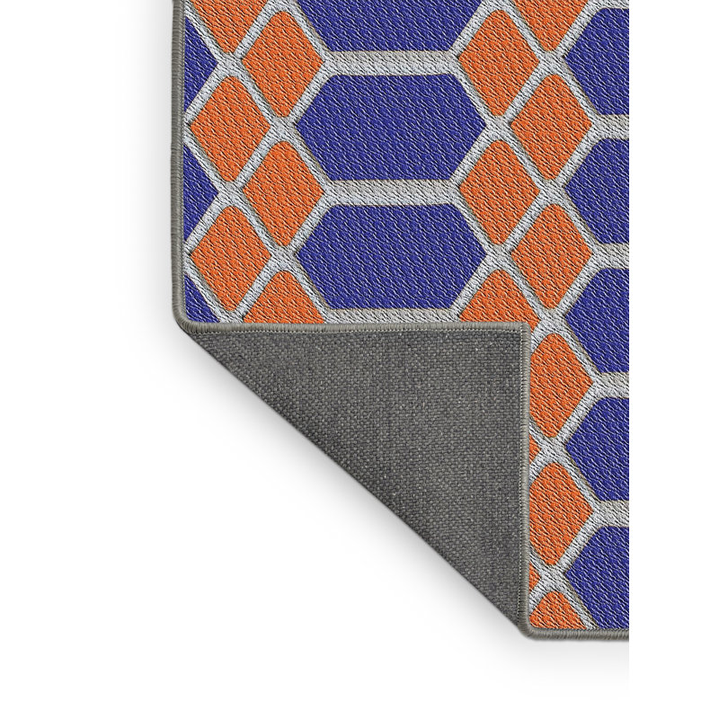 Tapis orange / bleu Katy, Rectangle 5 pi x 8 pi