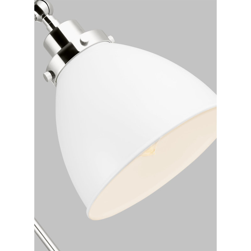 Wellfleet 1 - Light Armed Sconce, Polished Nickel, Matte White
