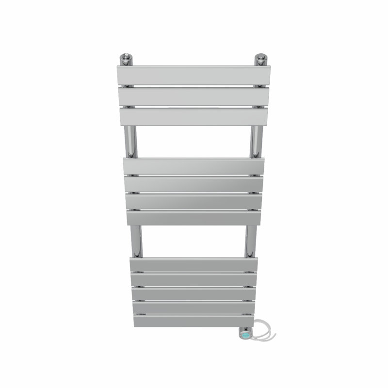 Flat Panel Towel Rail Heated Towel Rails, 120cm H x 45cm W x 6.2cm D, Chrome