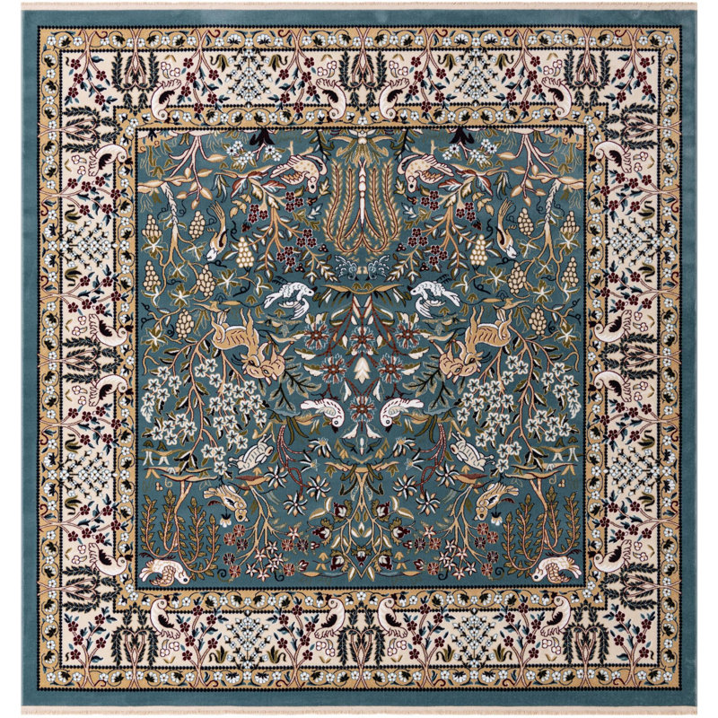 Jackson Floral Indoor Rug, Square 7'10", Blue