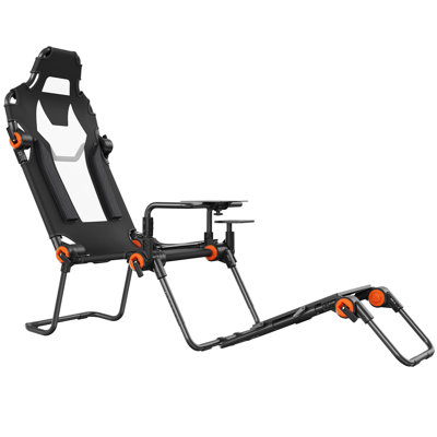 Racing Wheel Stand Foldable , Carbon Steel Driving Simulator Cockpit Adjustable Pedal & Dual-Mode Seating ,Fit Most Steering Wheels and Pedals