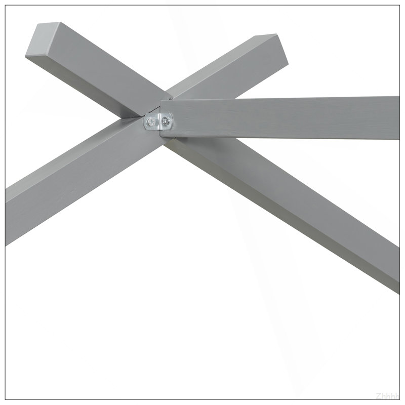 Lit double en bois avec lit gigogne simple, gris, Full, Gris