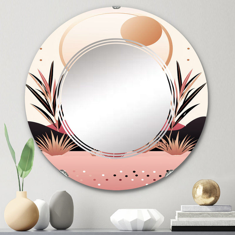 Perit - Miroir mural moderne rond, 24 po x 24 po