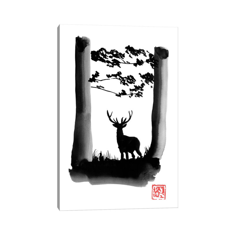 Deer 1 Piece Painting on Canvas, 101.6 cm H x 66.04 cm W x 1.91 cm D, Wrapped Canvas