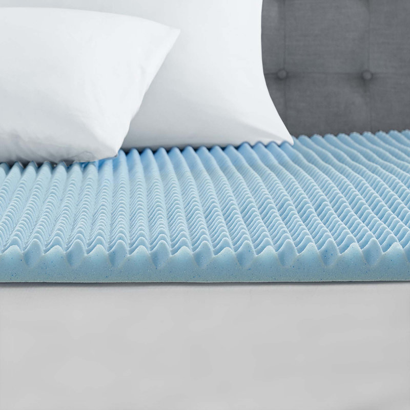 All Season Reversible Hypoallergenic Cooling Blue Mattress Topper For Enhanced Comfort And Temperature Control, Twin, 1.5"