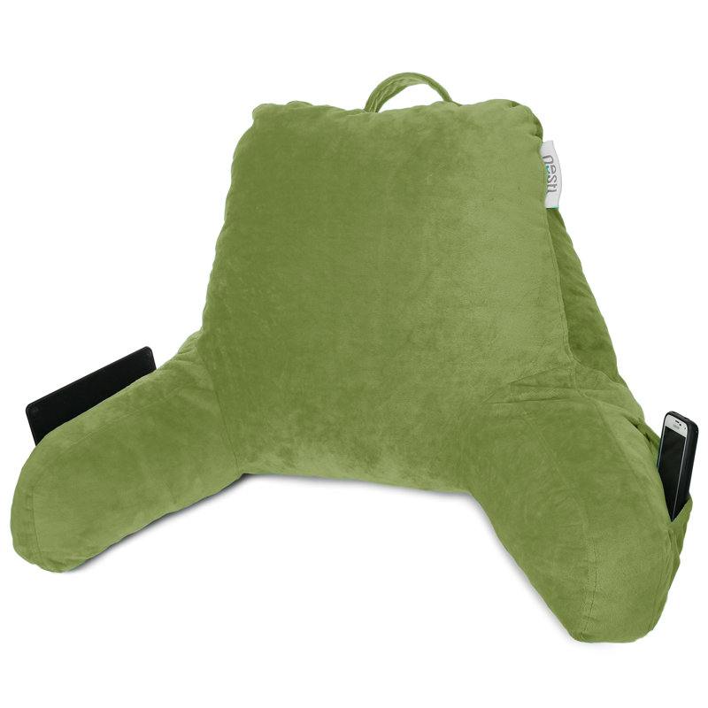 Coussin de lecture Nestl, Vert Calla, H 14 po x l 13 po x P 8,5 po