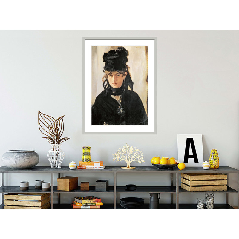 Berthe Morisot avec un bouquet de violettes par impression giclée encadrée, 41.5" H x 31.67" W