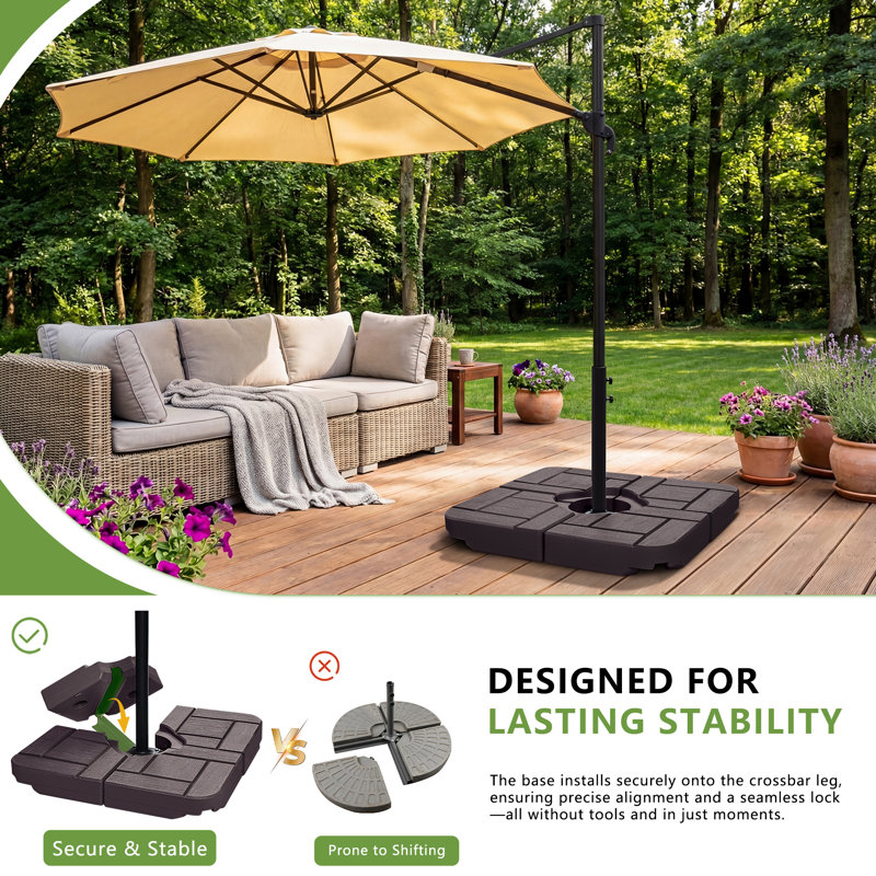 6.8kg Plastic Free Standing Umbrella Base, Brown