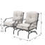 Ensemble de chaises berçantes d'extérieur 2 pièces avec coussins beiges-1243299552