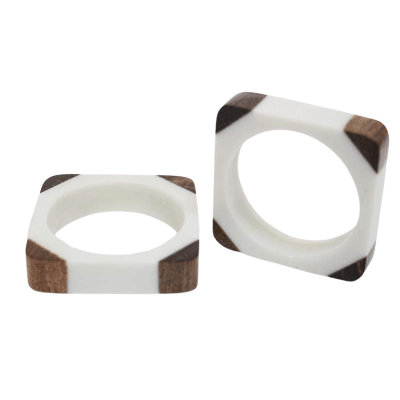 Quatro Napkin Rings - White