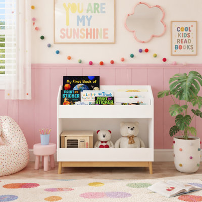 Bibliothèque pour tout-petits avec rangement spacieux, bibliothèque en bois pour enfants pour chambre à coucher ou salle de jeux