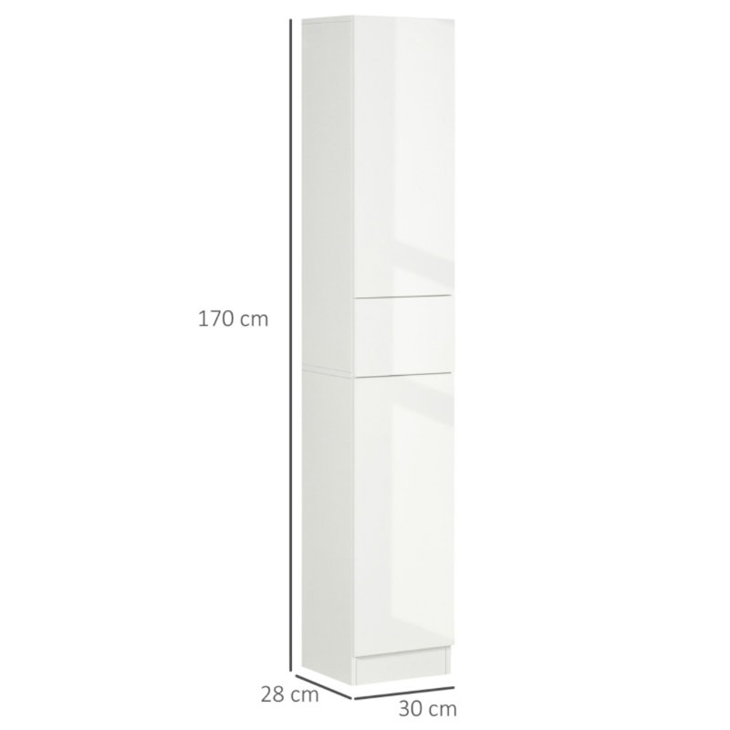Bathroom Cabinet With Adjustable Shelves, White