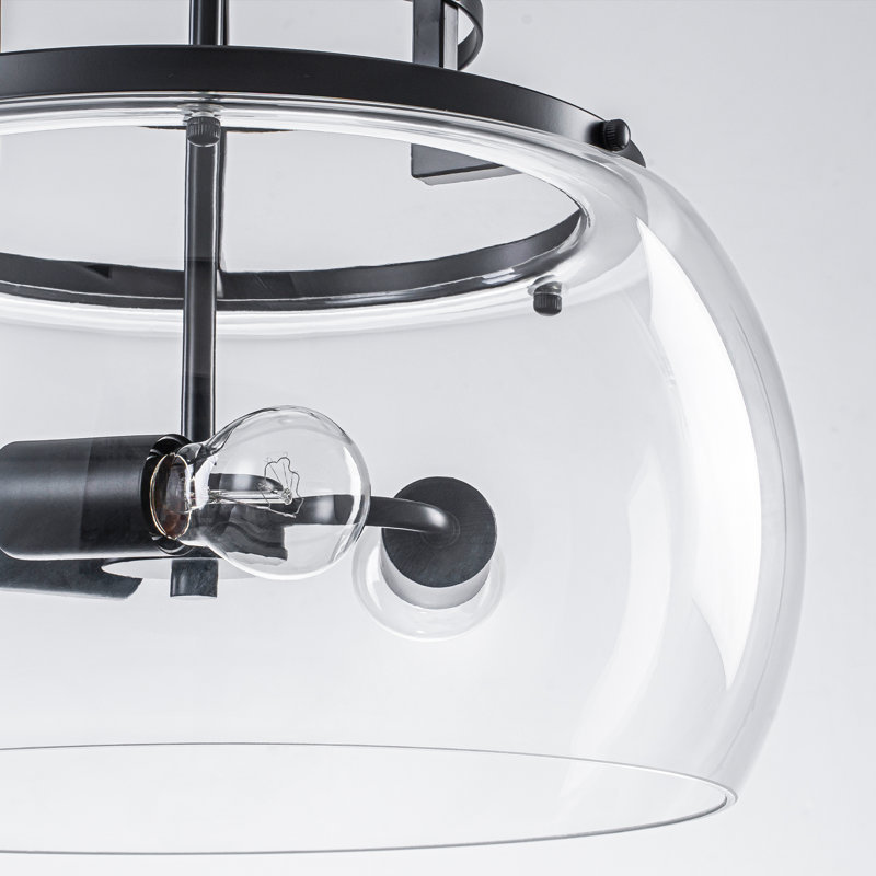 Luminaire suspendu en forme de dôme 3 lumières 16 po