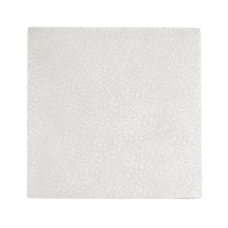 Table d'appoint carrée en oxyde de magnésium, plateau blanc antique et base naturelle, aucun assemblage requis, 18,86 po, naturel, utilisation polyvalente