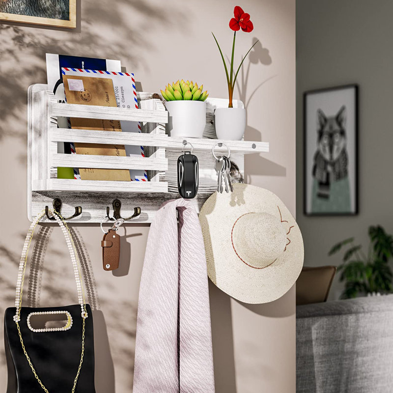 Manufactured Wood Wall Organizer, White