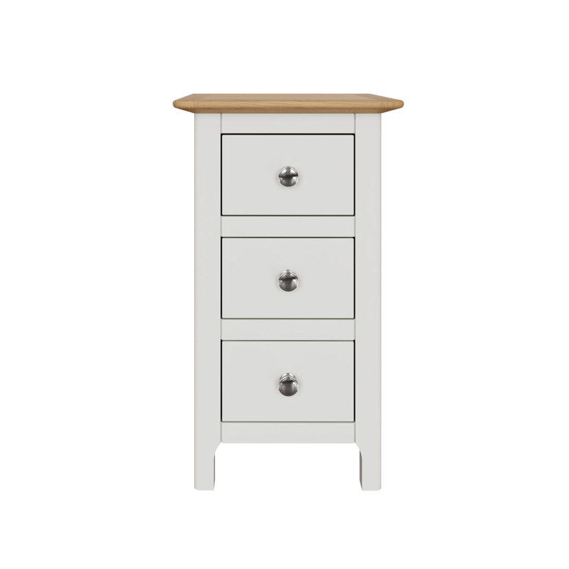 Clary 3 Drawer Bedside Table, Ivory