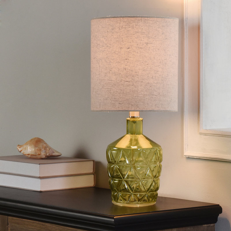 Orosco Glass Table Lamp, Sunset Amber, Gray