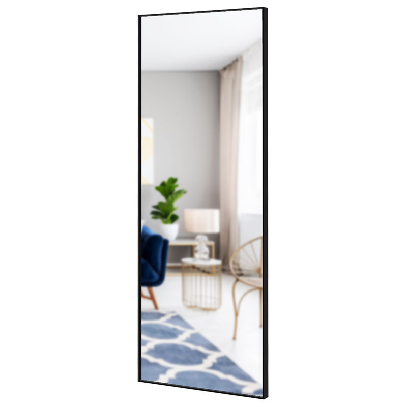 Codrey Engineered Wood Flat Wall Mirror, Black