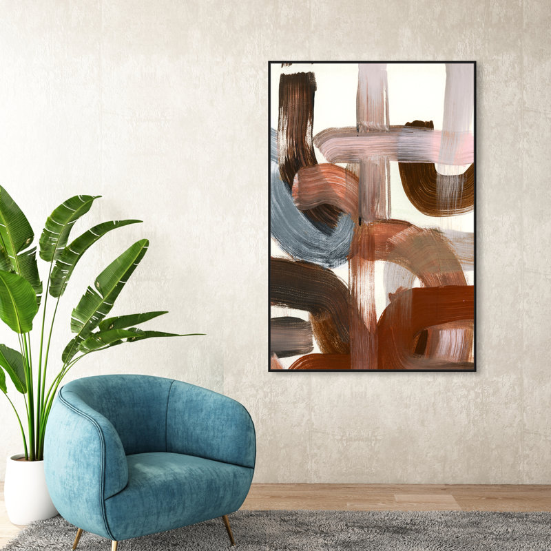 «Abstract Thick Velvet - Floater Frame», impression sur toile, H 54 po x l 36 po x P 1,5 po, Cadre noir