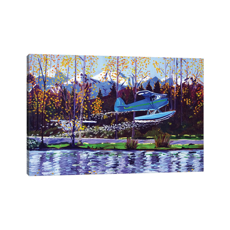 Blue Float Plane by Scott Clendaniel - No Frame Gallery-Wrapped Canvas Giclée on Canvas, 20.32cm H x 30.48cm W