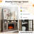 Xee 58"W Retro Fireplace Insert TV Stand, 1400W Electric Heating Fireplace Media Console for TV 60"-814603663