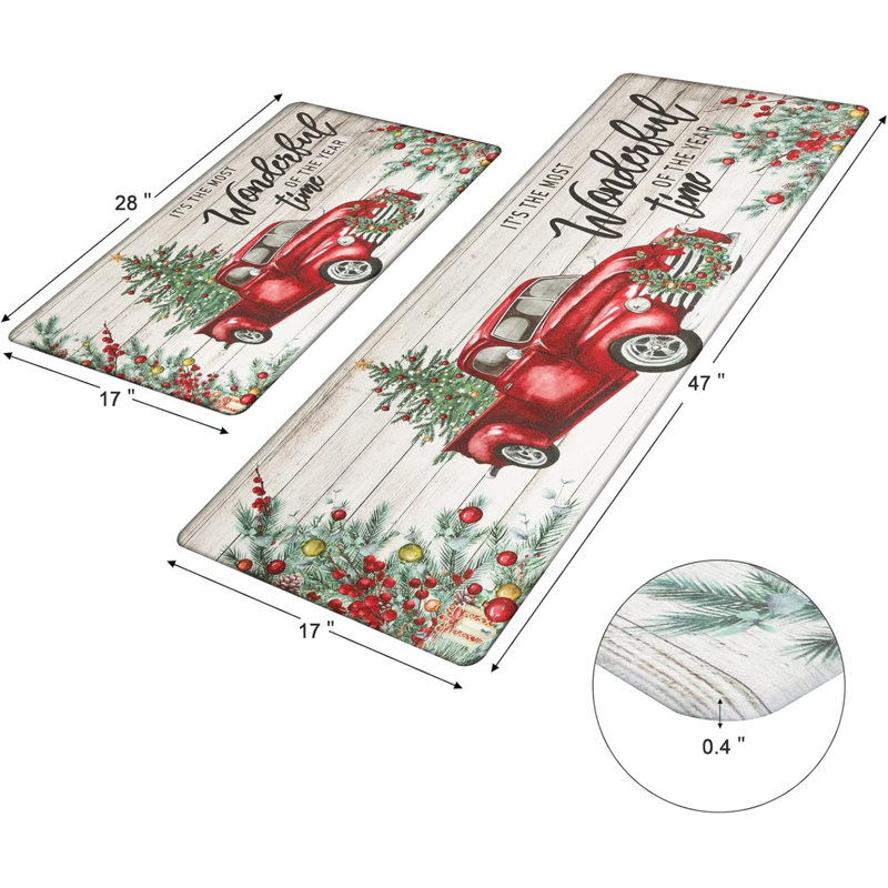 Tapis de cuisine antidérapant Chirstmas (ensemble de 2)