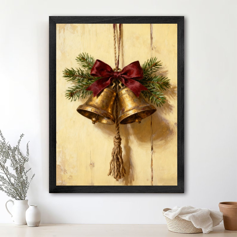 Horloge de Noël rétro encadrée noire, 37" H x 25" W