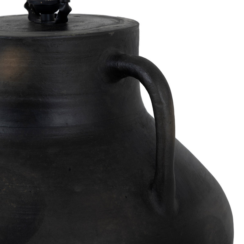 Atrani Table Lamp, Aged Black Terracotta