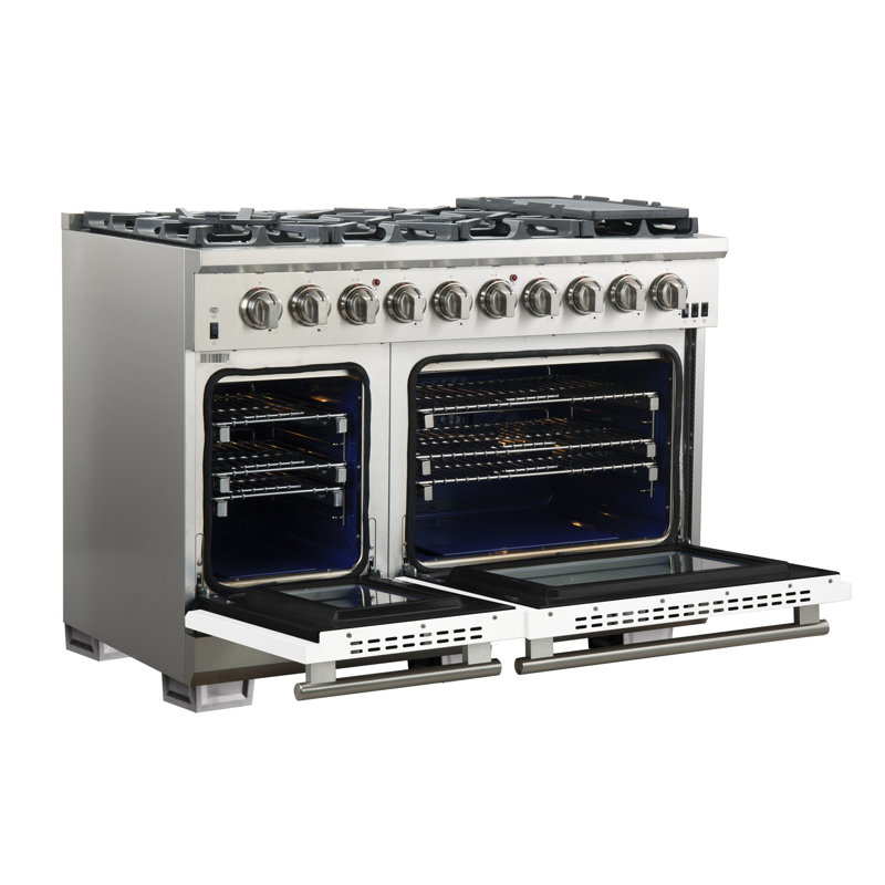 Capriasca 48" 6.58 cu. ft. Freestanding Gas Convection Oven, White