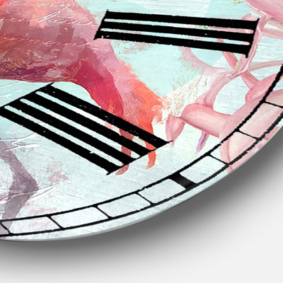 Flamingo Power - Oversized Cottage Wall Clock