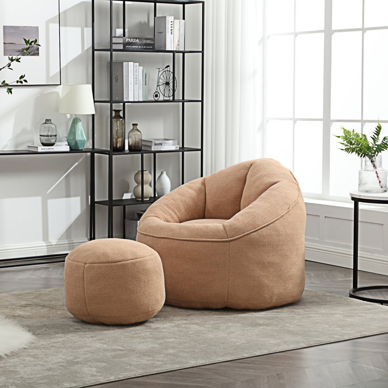 Fauteuil à billes Bedding, Microfibre brun clair