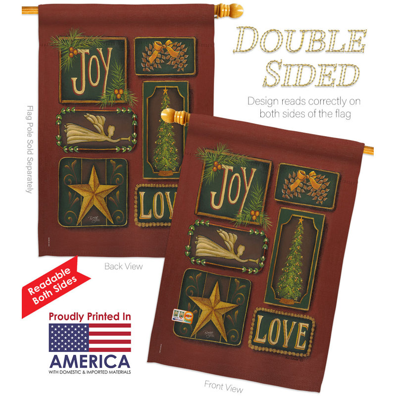 Double Sided 40'' H x 28'' W Polyester Christmas House Flag