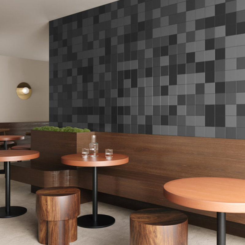 Born 5X5 Matte Porcelain Tile, Charcoal Gray