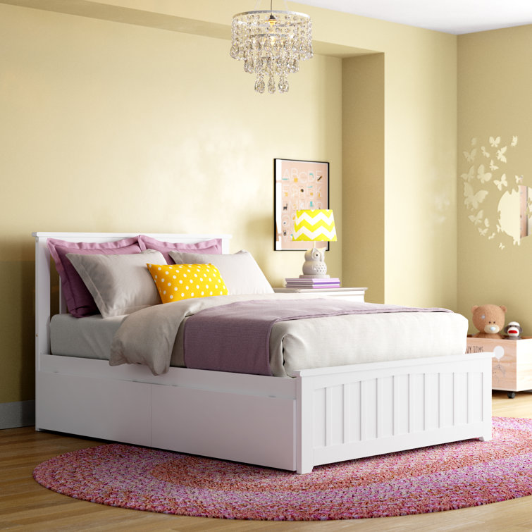 Brunelle Solid Wood Platform Bed with Matching Footboard and Storage Drawers 