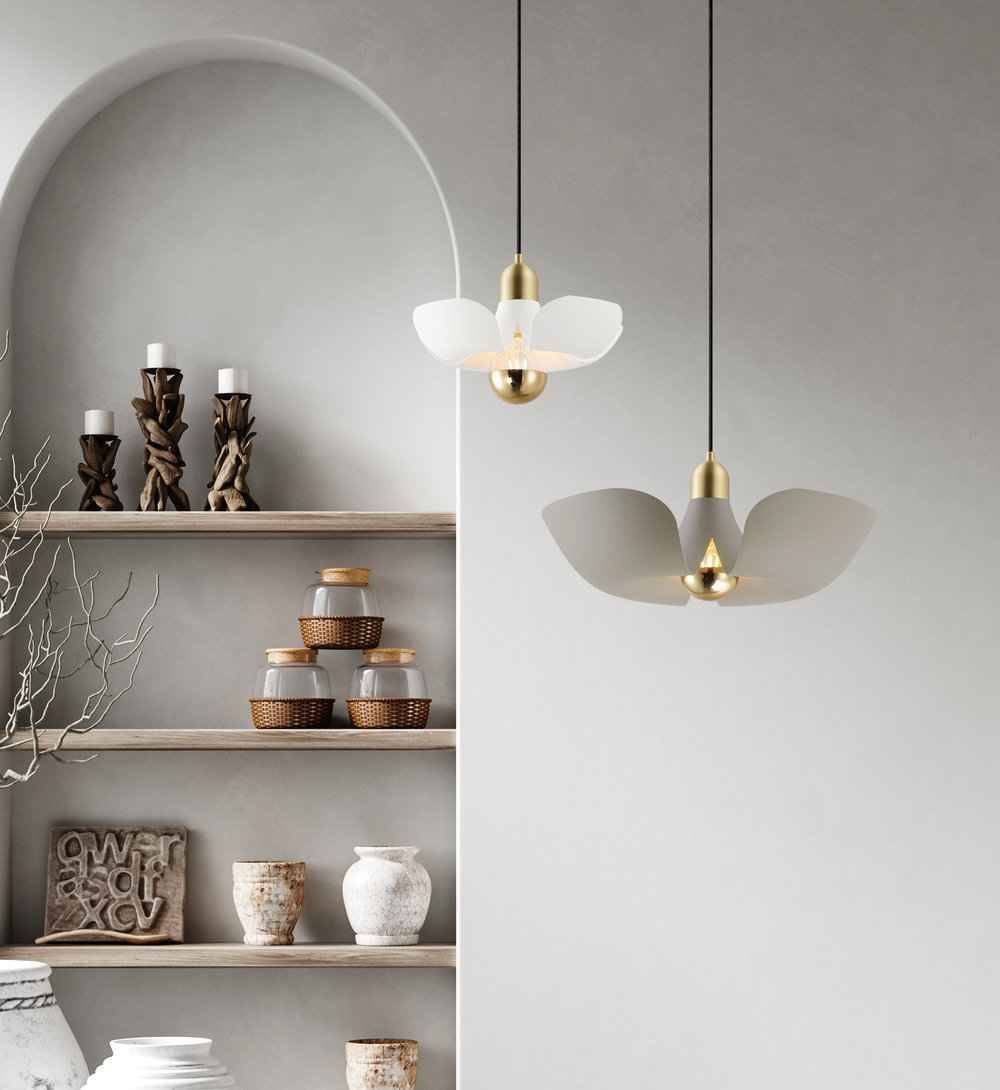 Arth Single Light Dimmable Pendant, Satin Brass/Silver Gold