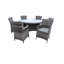 Valladolid 6 - Person Patio Dining Set Umbrella Hole Included Round Table with Cushions Included-2030543549-2030543550