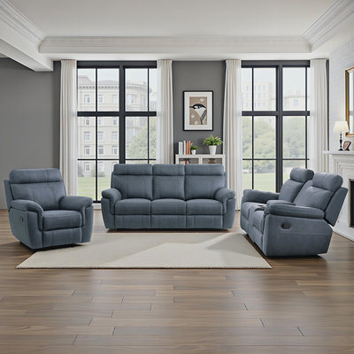 Britain 3-Piece Microfiber Manual Reclining Living Room Set by Latitude Run