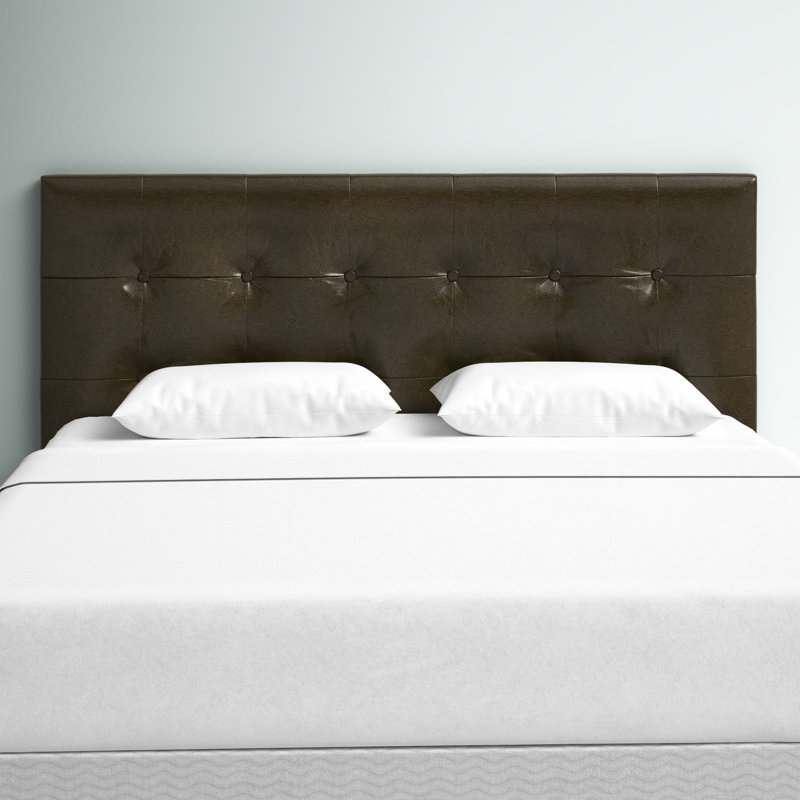 Tête de lit tapissier à panneau Widmer, Double / Grand, Brun