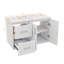 Meuble-lavabo flottant 36 po avec lavabo, unité de rangement murale moderne peinte avec 2 portes et 2 tiroirs, tablette réglable-121088149