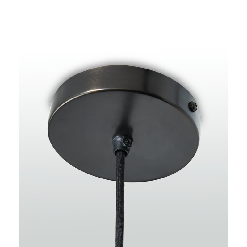 Antiqued Black and Clear Glass Cone Pendant Light