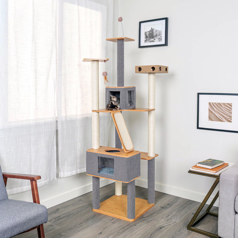 Ascentials by FurHaven Royal Suite Cat Tower (68”), Multi-Level Indoor Cat Tree