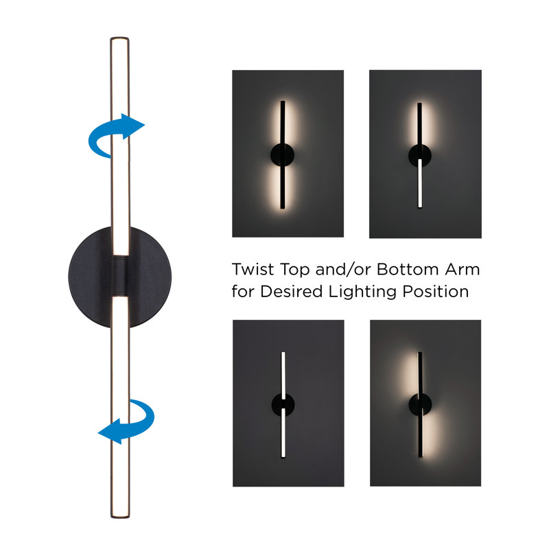 Oytun - 32'' LED Vanity Light - Black, Black