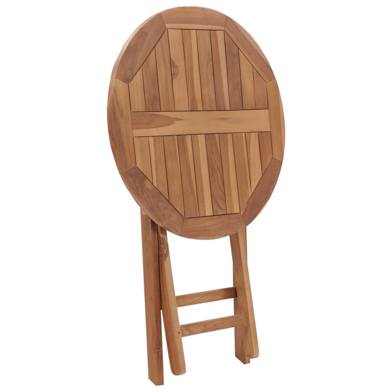 Daghmar Round Teak Folding Outdoor Bistro Table , 60cm cm W 60cm cm D