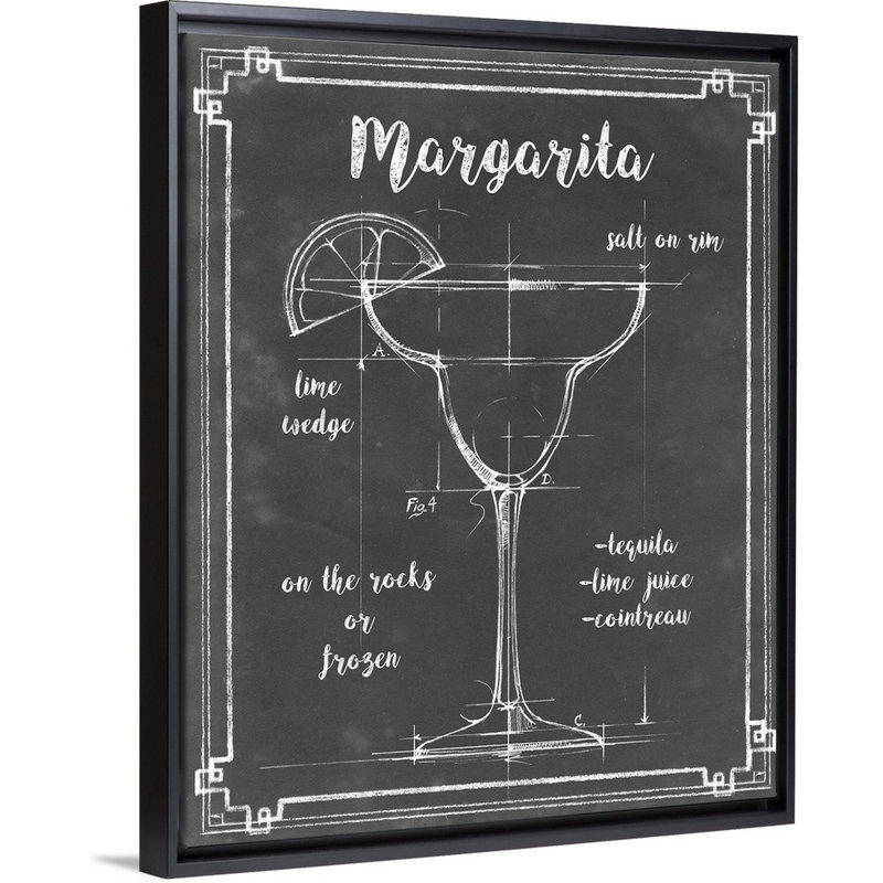 Mixology VI - Impression sur toile, Cadre flottant noir, H 21,7 po x l 17,7 po x P 1,75 po