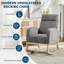 Chaise berçante, fauteuil oscillant moderne, fauteuil inclinable avec pieds en bois et poche latérale
